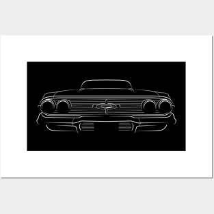 front/profile - 1960 Chevy Impala - stencil, white Posters and Art